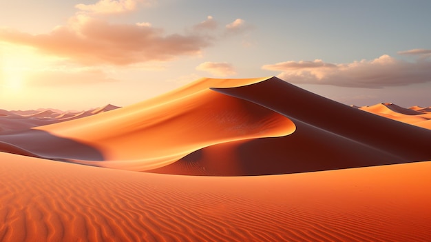 Les dunes du désert à l'heure d'or