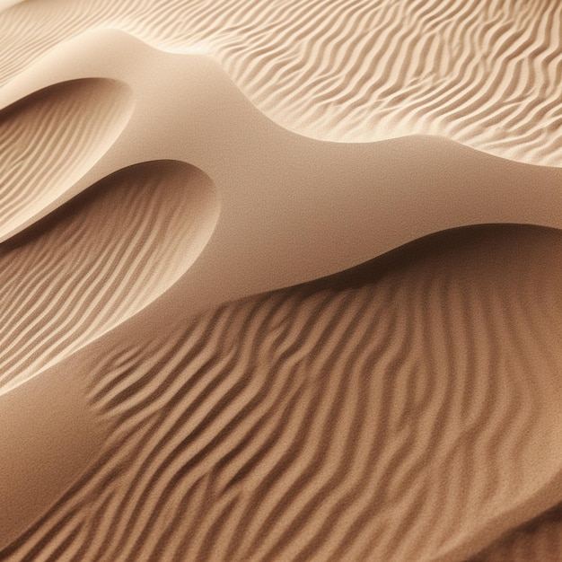 Dunes de sable arafées avec une seule vague au milieu de l'ai générative