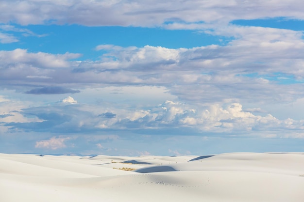 Dunes de sable blanc inhabituelles à White Sands National Monument, New Mexico, USA