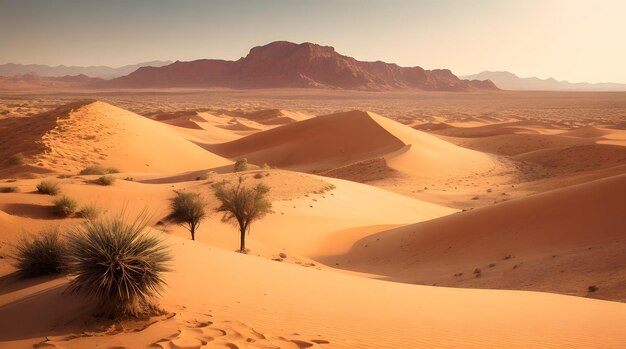 Photo des dunes de sable dans le désert du sahara