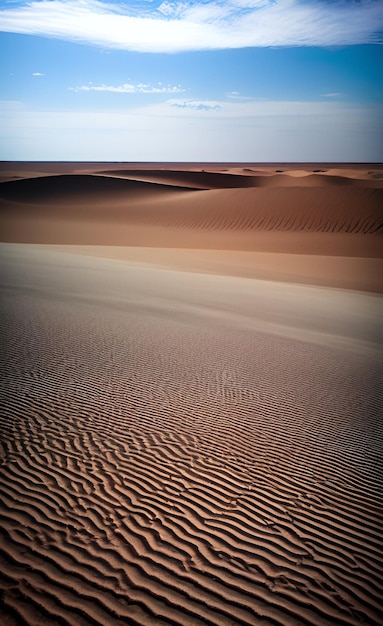 Dunes de sable dans le désert avec le nom le nom sur le sable