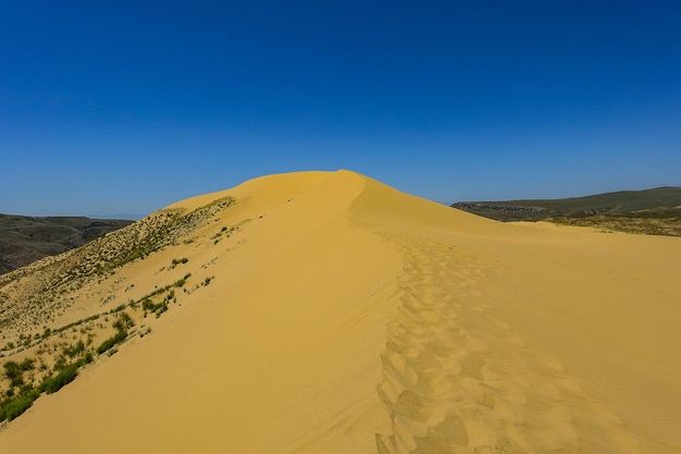 Dunes de sable de la dune de Sarykum Un monument naturel Daghestan Russie