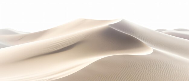 Des dunes de sable isolées sur un fond blanc