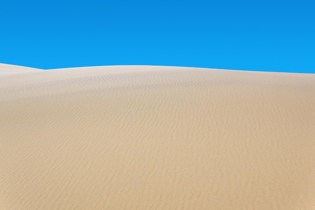 Dunes de sable de paysage de désert sous le ciel bleu