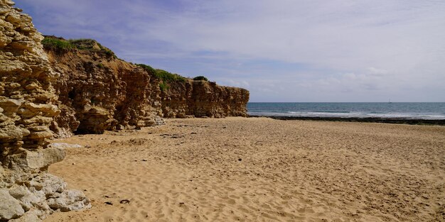 Dunes sauvages naturelles de sable sur la plage de la mer à Talmont côte océan atlantique en France