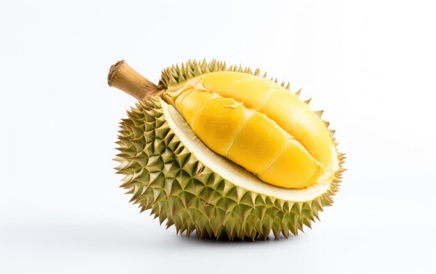 Durian frais isolé sur fond blanc