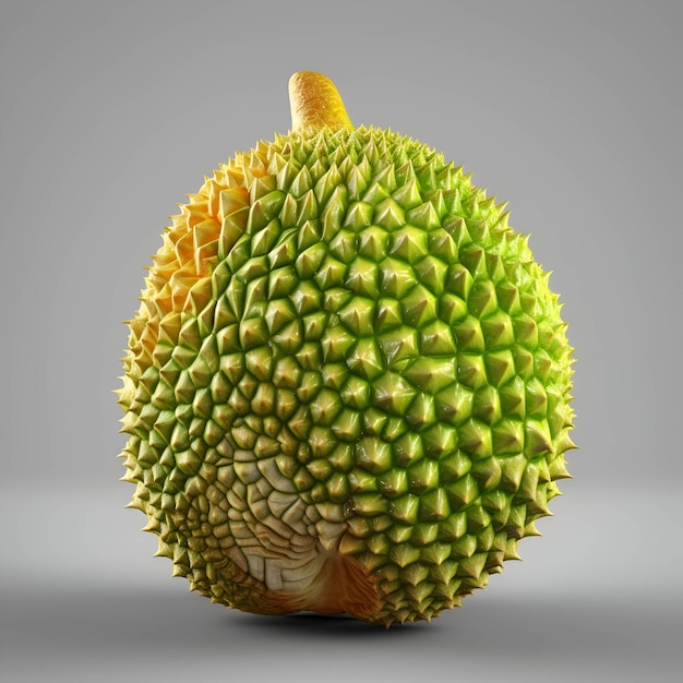 Durian fruit isolé sur fond gris illustration 3d