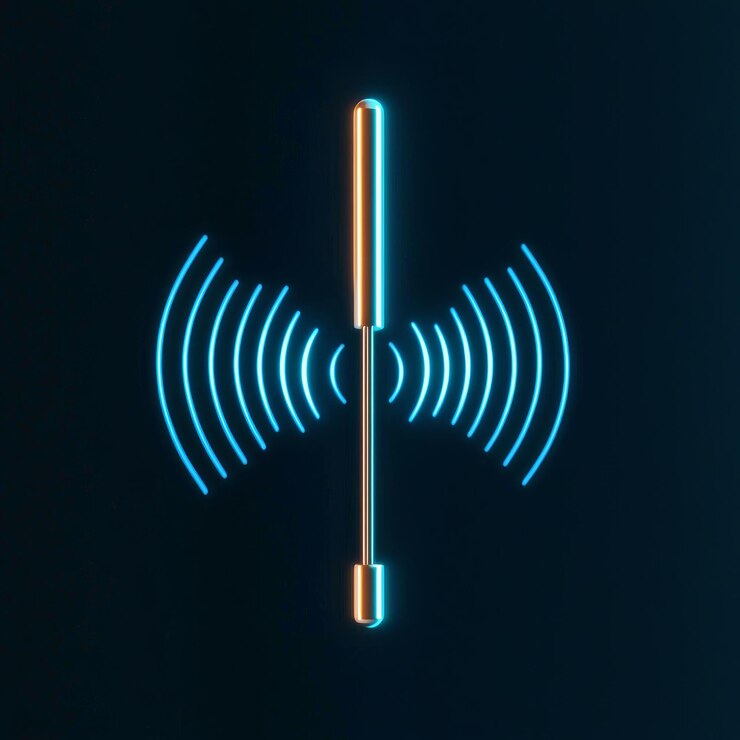 Photo dynamique de fréquence des ondes sonores provenant d'un diapason vibrant au ralenti