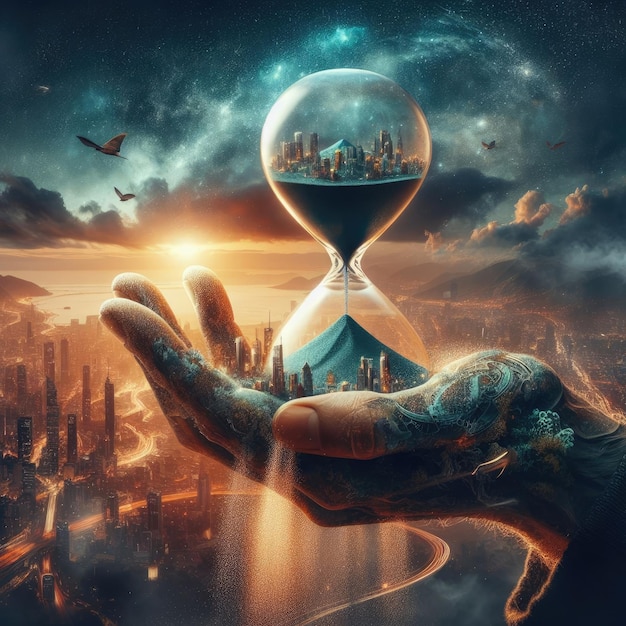 Photo dystopie de l'échéance illustration captivante de l'horloge le temps s'écoule saisissez le moment qui l'a précédé