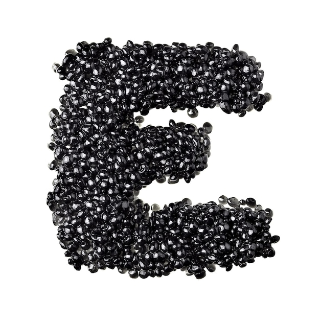 E - Alphabet en caviar noir