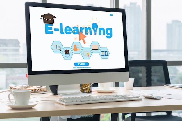 E-learning et éducation en ligne pour les étudiants et les universités Concept.