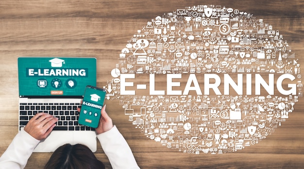 E-learning pour étudiant et université Concept