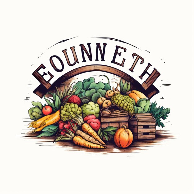 Photo earth's bounty un magasin de produits agricoles avec un logo basé sur la typographie