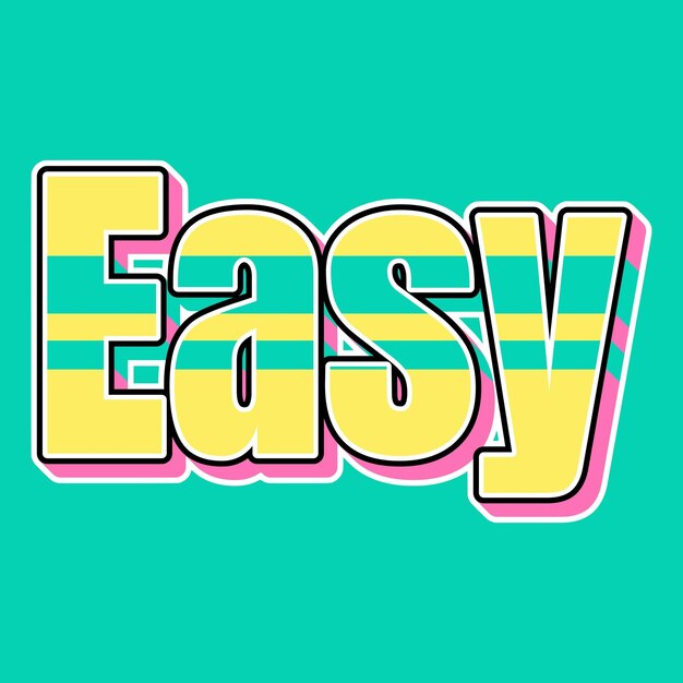 Photo easy typography vintage 90s 3d design yellow pink text background photo jpg