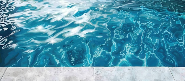 L'eau bleue dans une piscine