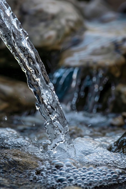 Photo l'eau coule dans un tuyau