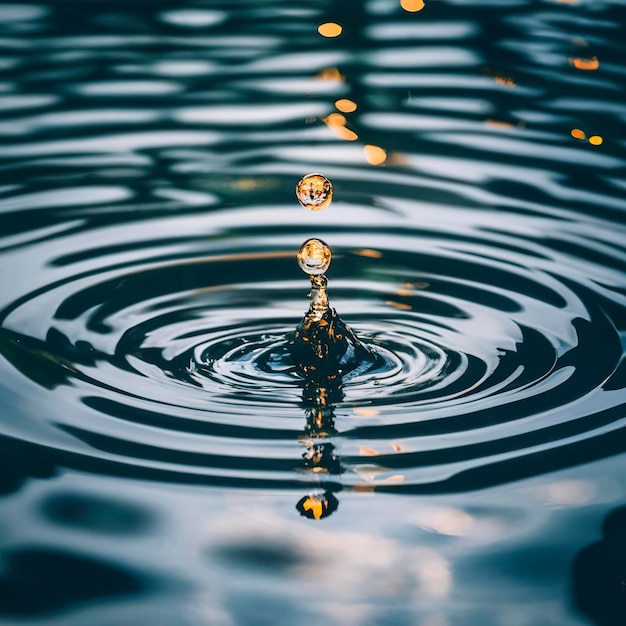 L'eau coule ou l'eau ondule dans un étang, vagues d'ondulation