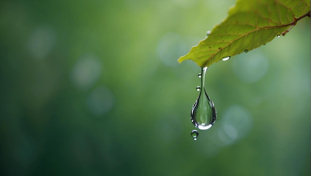 l'eau coule des feuilles concept naturel