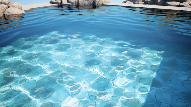 Photo l'eau cristalline de la piscine en haute définition