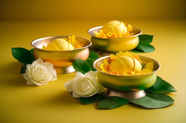 L'eau dans un bol mélangé avec du parfum et des fleurs pour Songkran Festival Thaïlande