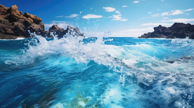 L'eau éclatante du lagon bleu