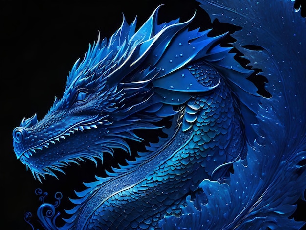 L'eau est magnifique et captivante. Dragon bleu.