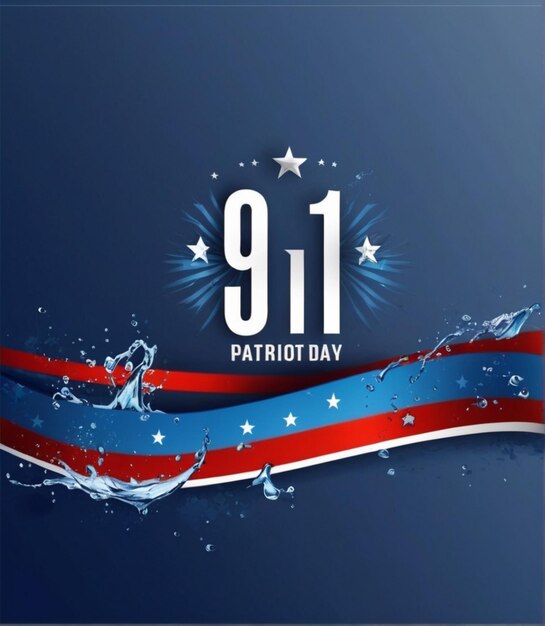 L'eau gratuite du vecteur 911 est une journée patriotique.