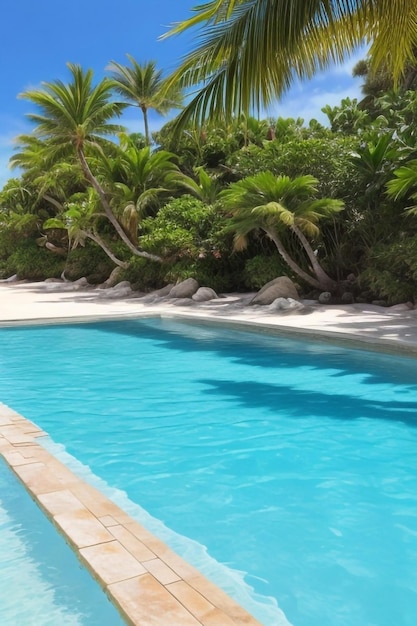 L'eau de mer bleue déchirée comme une piscine Crys