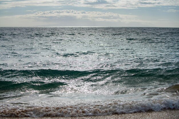 L'eau de mer dans l'eau ridée détail fond motif de vagues de l'océan