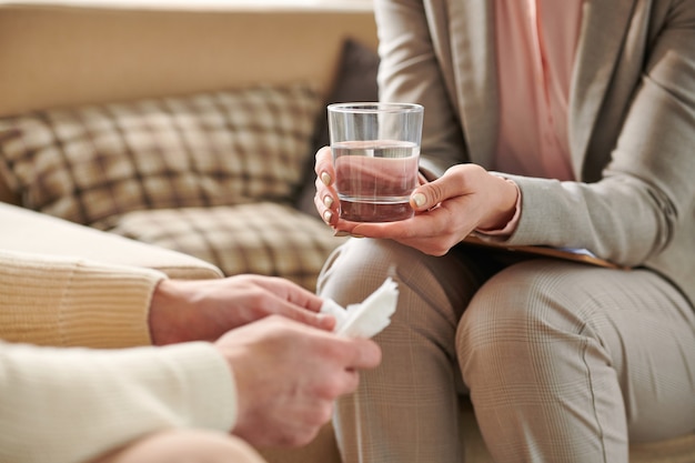 De l'eau pour le patient