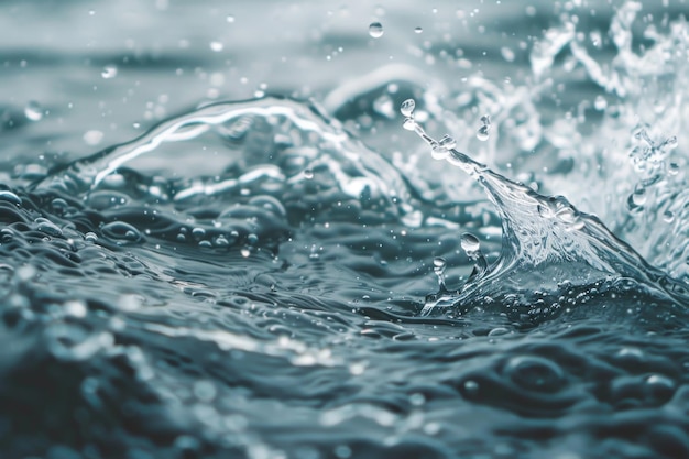 Eau propre avec des gouttes d'eau et des vagues