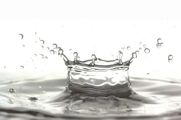 l'eau tombe sur un fond blanc