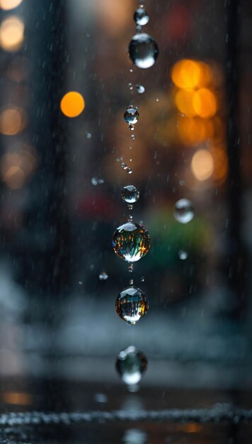 Photo l'eau tombe sur la route pendant les jours de pluie. scène dramatique prise en gros plan. photo urbaine humide