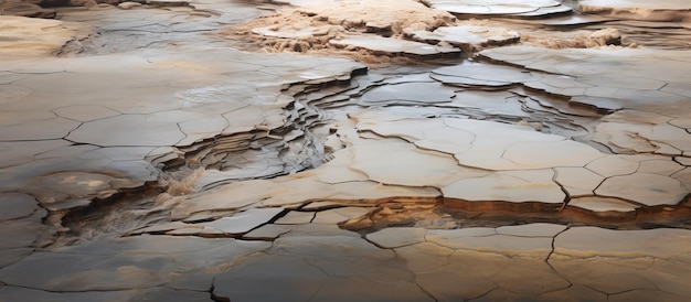 L'eau et le vent ont érodé un sol en pierre à motifs époustouflants.