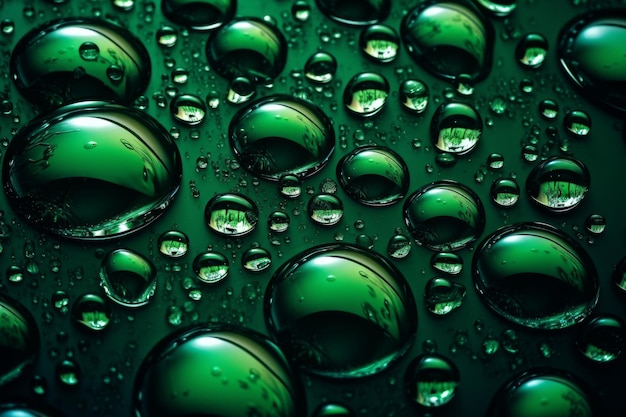 L'eau verte tombe sur une surface sombre