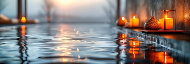 Les eaux éthériques l'art de la nature les reflets où le coucher de soleil d'été rencontre le miroir liquide de la sérénité et de la beauté