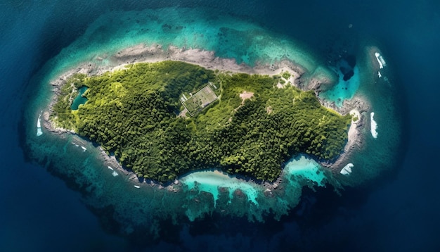 Les eaux turquoises et les palmiers ornent la côte idyllique des Caraïbes générée par l'IA