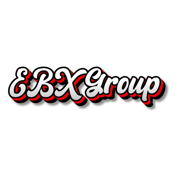 EBXGroup Texte 3D argent rouge noir blanc fond photo JPG