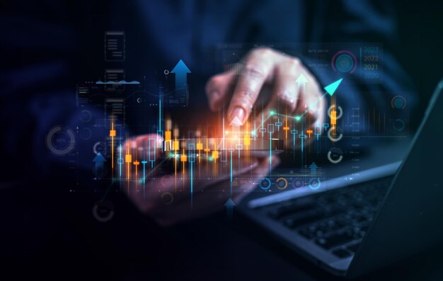 Échange d'indicateur de marché boursier indicateur de bourse de bougie écran virtuel de moniteur actions m
