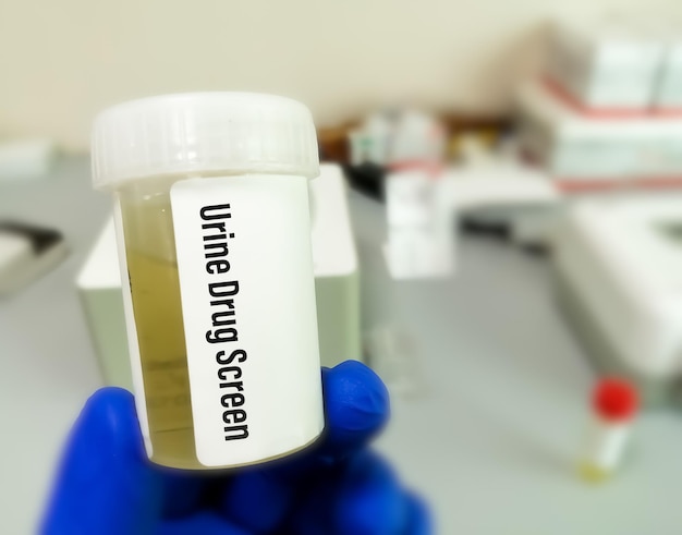 Échantillon d'urine pour dépistage de drogue, pour la détection de certaines drogues illicites dans l'urine.