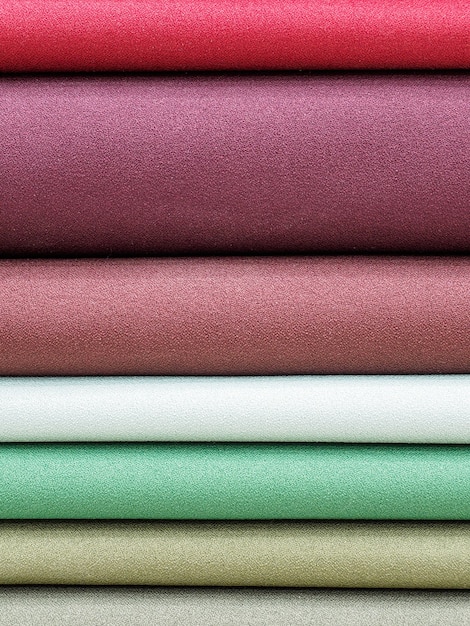 Des échantillons de viscose en gros plan de couleurs agréables pastel.