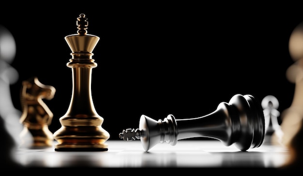 Photo Échec et mat gagner et perdre la décision stratégique et le concept de compétition checkmate