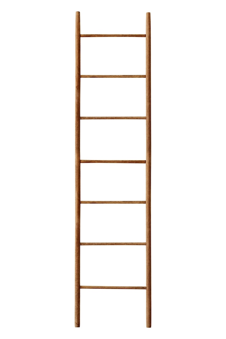 Photo échelle en bois autocollant png image d'outil isolé fond transparent