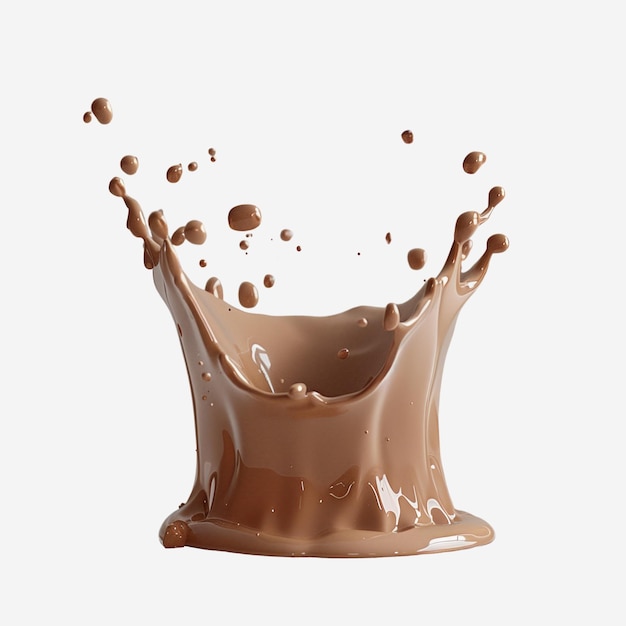 Un éclaboussement de chocolat crémeux dans l'air