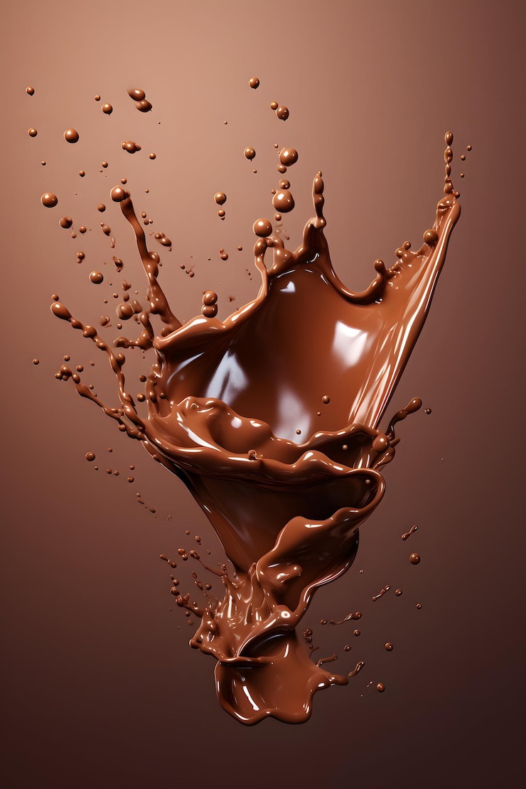 Photo éclaboussure de chocolat ou de cacao avec voie de coupe