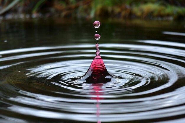 Photo Éclaboussure circulaire de jus ou d'eau rose