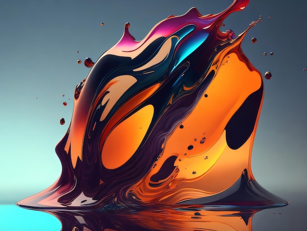 Une éclaboussure colorée de liquide est montrée dans cette image.