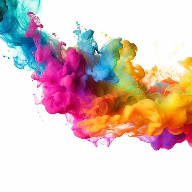 Une éclaboussure colorée de poudre colorée est représentée avec le mot " couleurs ".