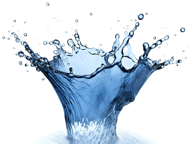 Photo Éclaboussure d'eau bleue isolé sur fond blanc