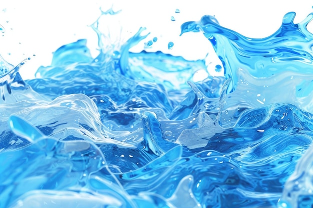 Photo Éclaboussure d'eau bleue isolée sur fond blanc éclabousseur d'eau isolée sur fonds blanc